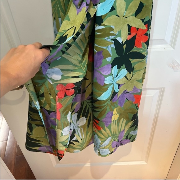 Mango tropical Floral Print Wrap midi Dress size M like new condition - Picture 8 of 12